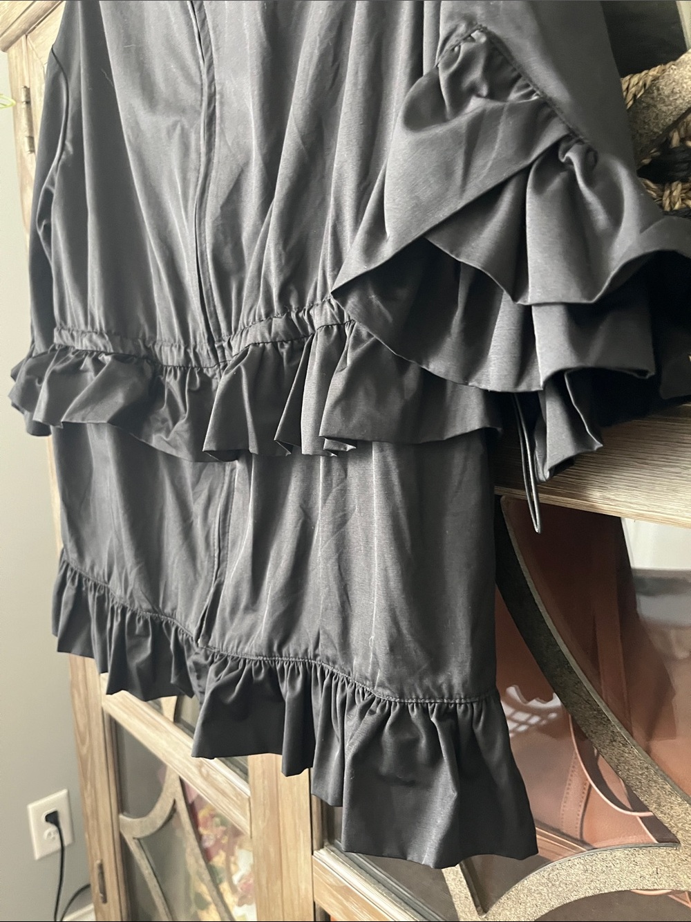 Halogen Black Ruffle-Trim Utility Jacket - Picture 9 of 11